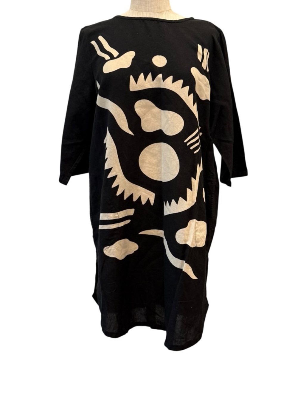 Gundrun Sjoden abstract linen and cotton tunic - Picture 2 of 12